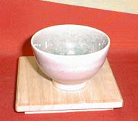 Peeach-bloom sake cup